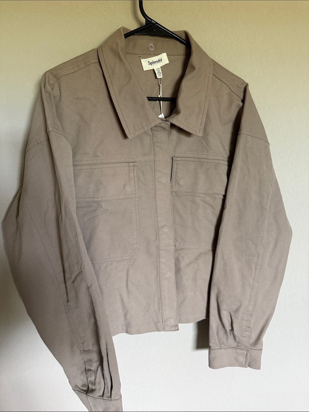 Splendid Taupe Utility Shirt Jacket